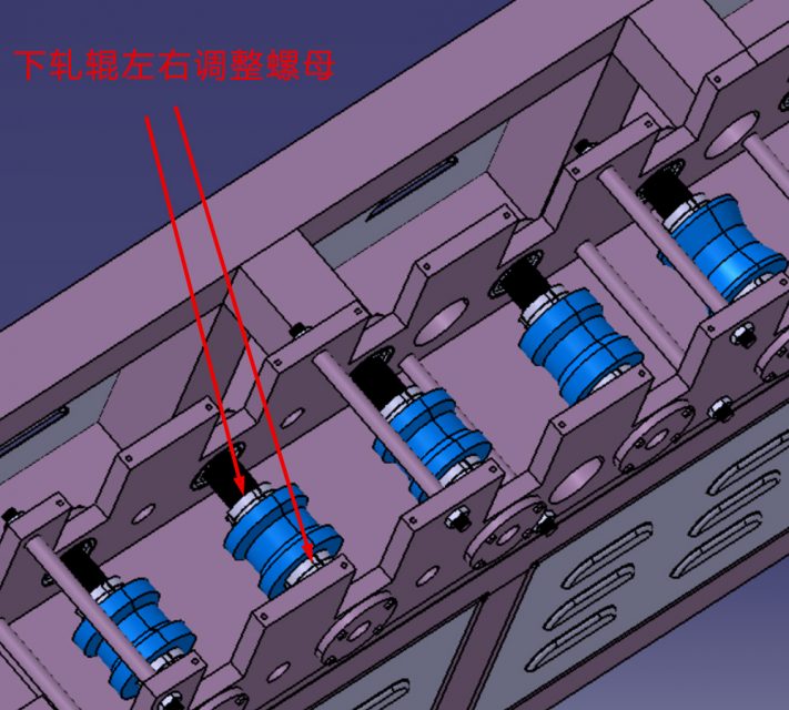 調整下排冷彎軋輥的左右螺母